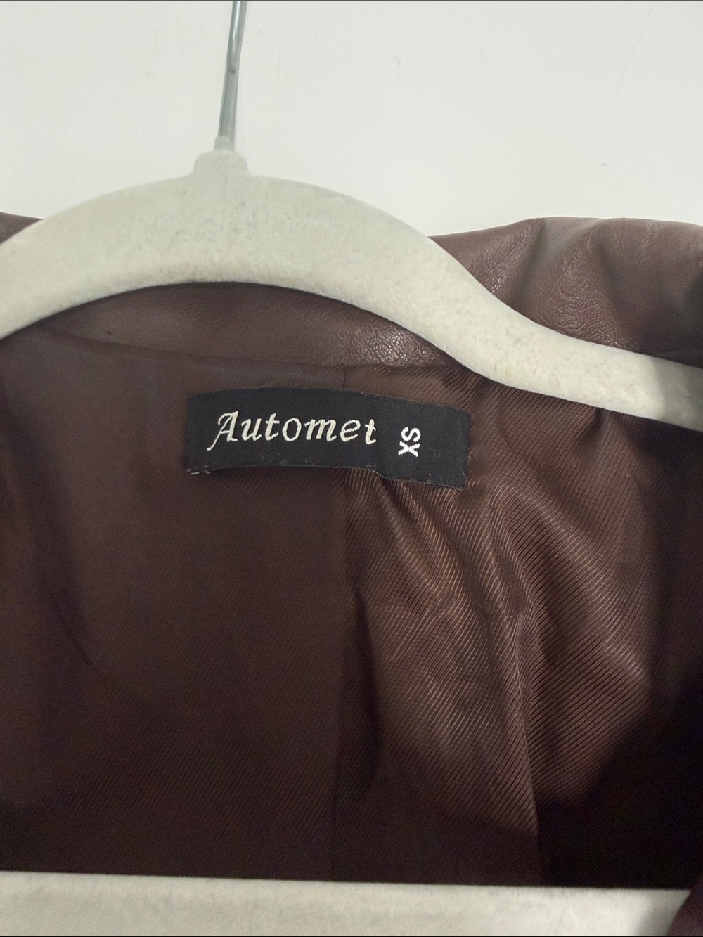 Brown oversized faux jacket XS - Picture 2 of 7